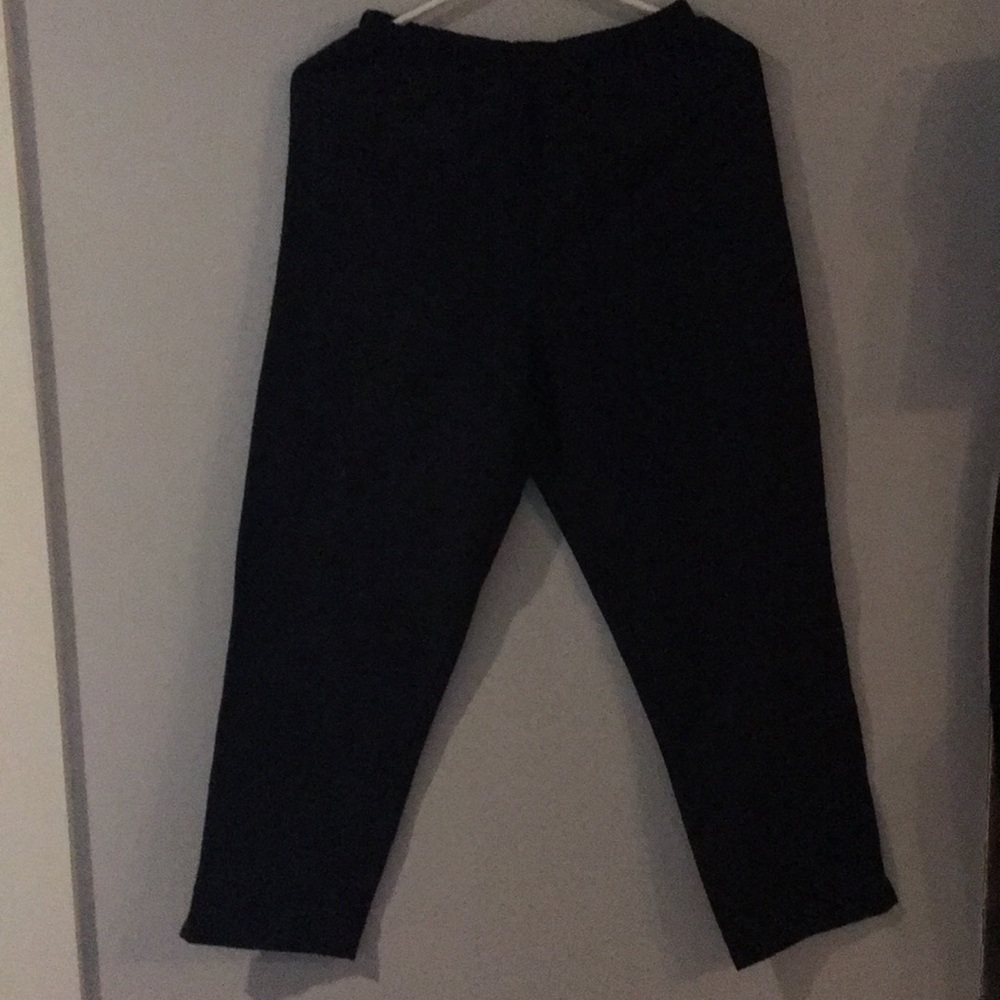 Crop raw silk pants